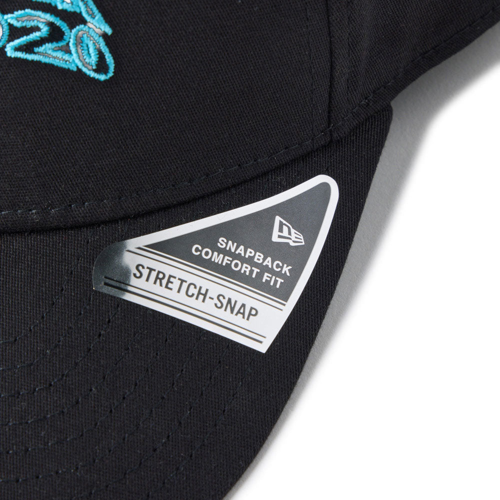 New Era Golf Wave Logo Black 9SEVENTY Stretch Snapback Cap