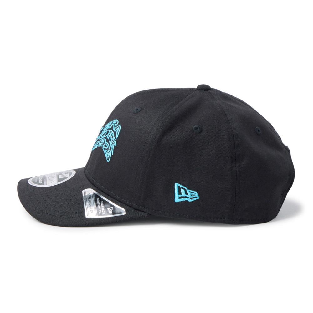 New Era Golf Wave Logo Black 9SEVENTY Stretch Snapback Cap