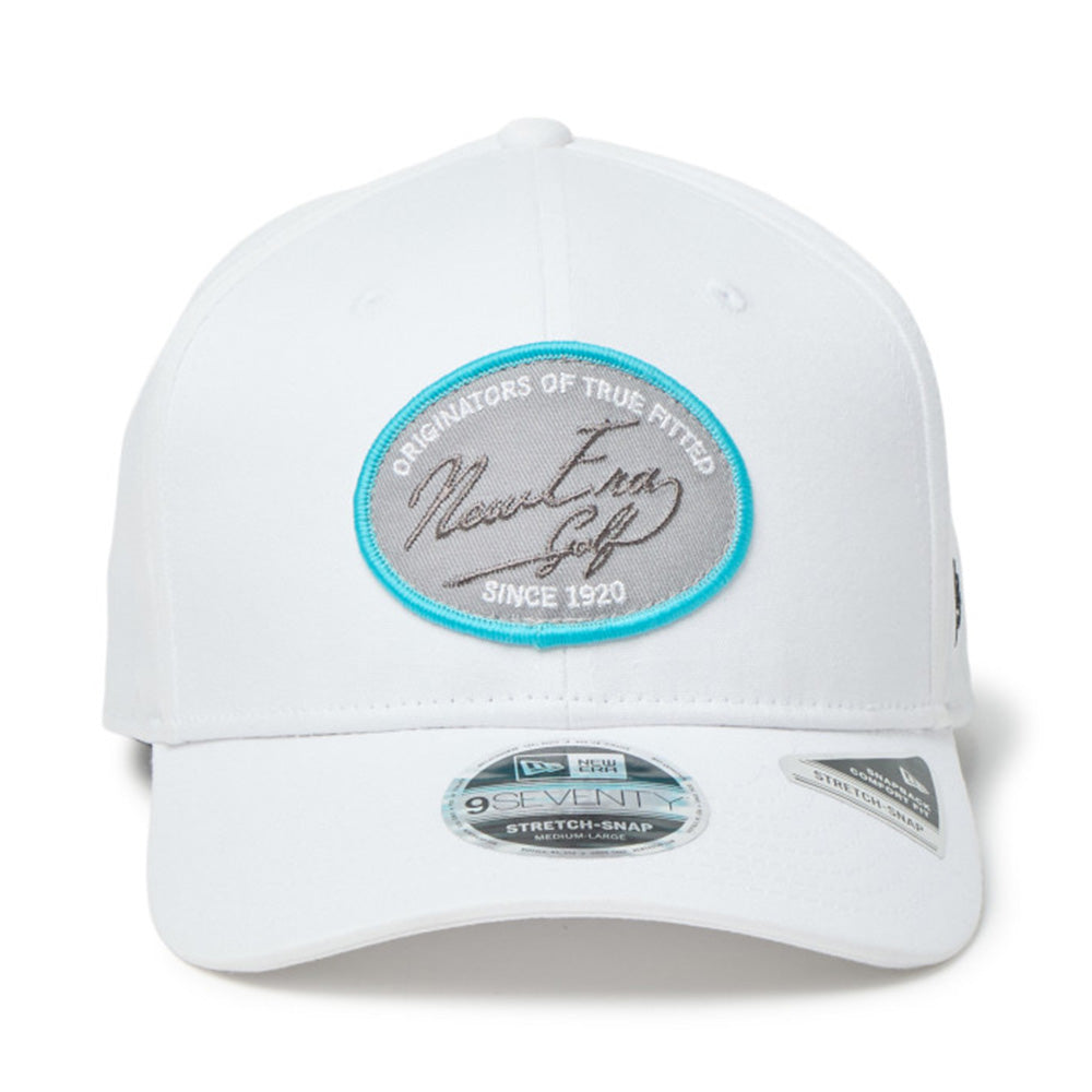 Script Oval Patch White Golf 9SEVENTY Stretch Snapback Cap