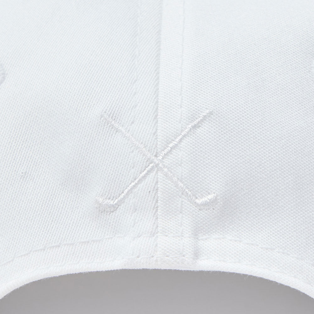 Script Oval Patch White Golf 9SEVENTY Stretch Snapback Cap