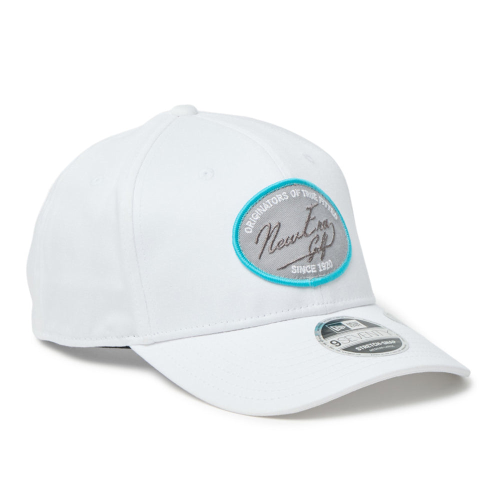 Script Oval Patch White Golf 9SEVENTY Stretch Snapback Cap