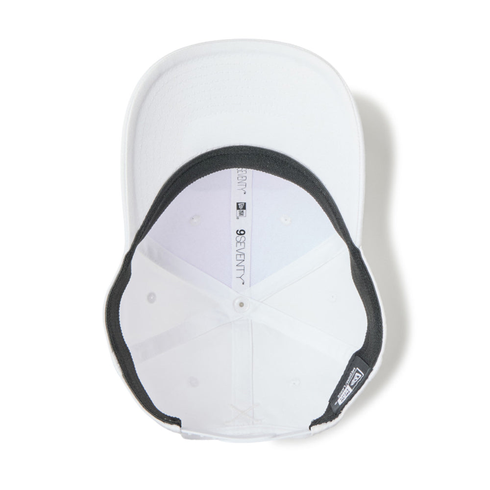 Script Oval Patch White Golf 9SEVENTY Stretch Snapback Cap
