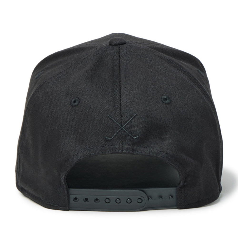 Script Oval Patch Black Golf 9SEVENTY Stretch Snapback Cap