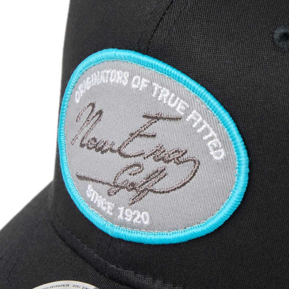 Script Oval Patch Black Golf 9SEVENTY Stretch Snapback Cap