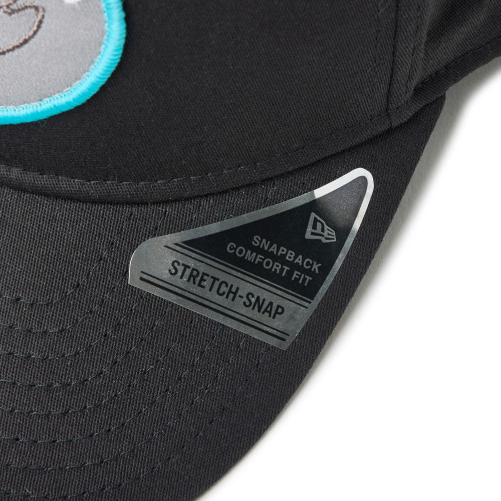 Script Oval Patch Black Golf 9SEVENTY Stretch Snapback Cap