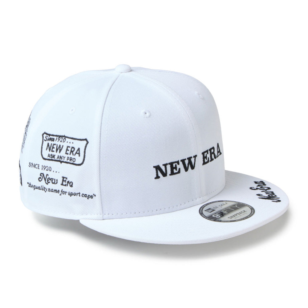 New Era Wordmark Golf NE Archive White 9FIFTY Snapback Cap
