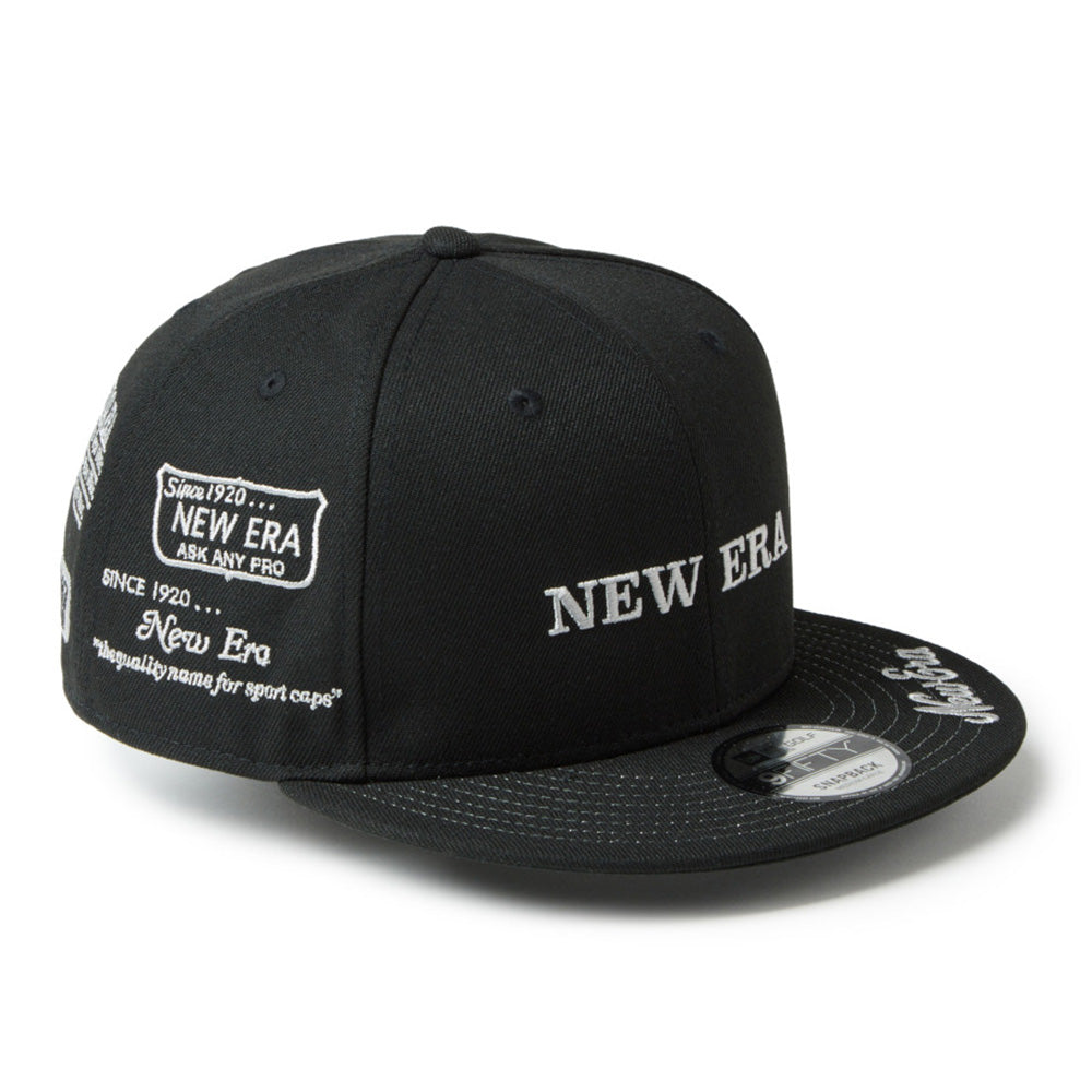 New Era Wordmark Golf NE Archive Black 9FIFTY Snapback Cap