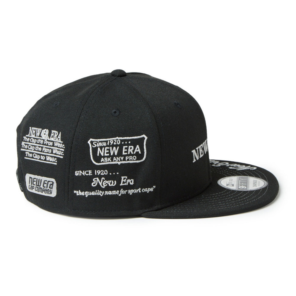 New Era Wordmark Golf NE Archive Black 9FIFTY Snapback Cap