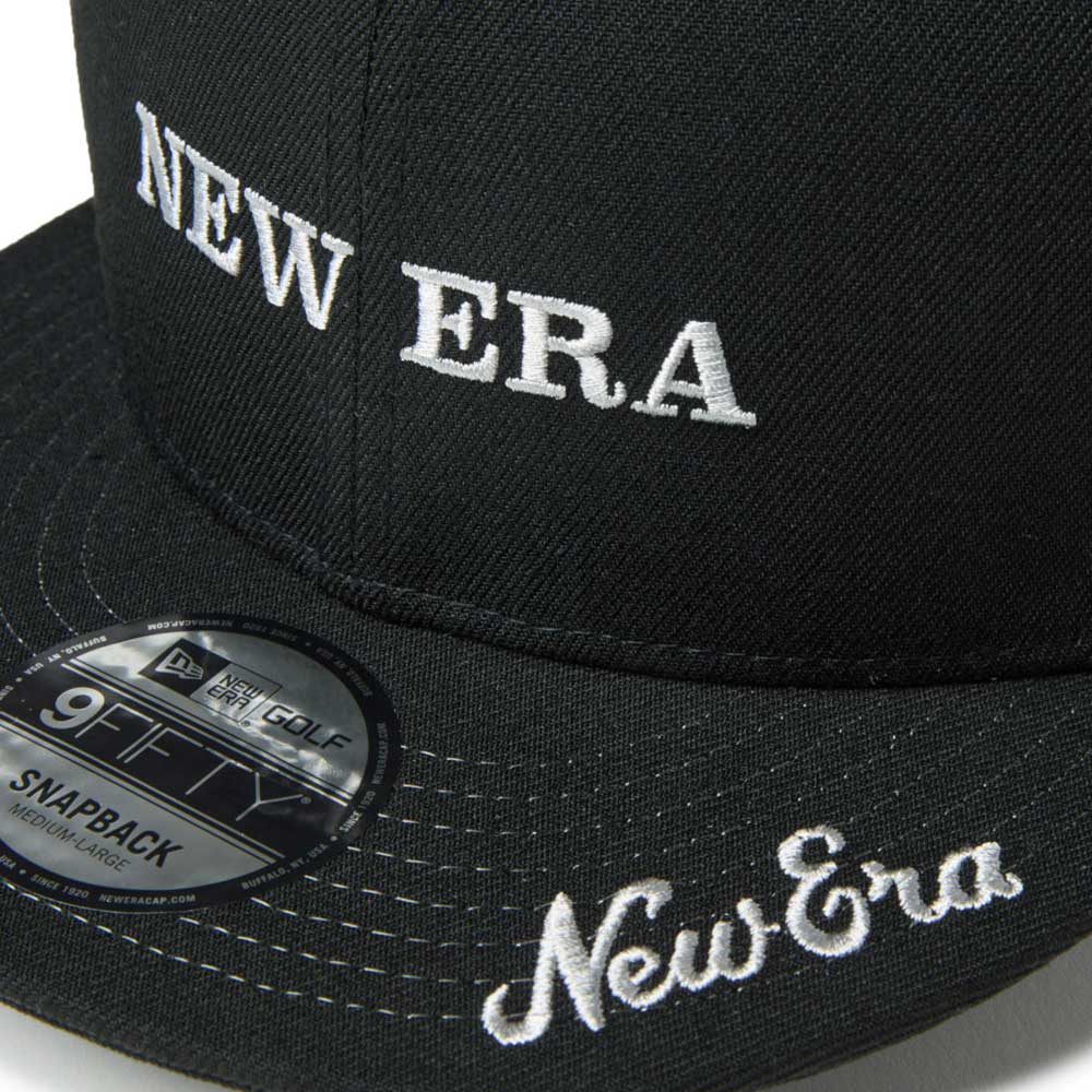 New Era Wordmark Golf NE Archive Black 9FIFTY Snapback Cap