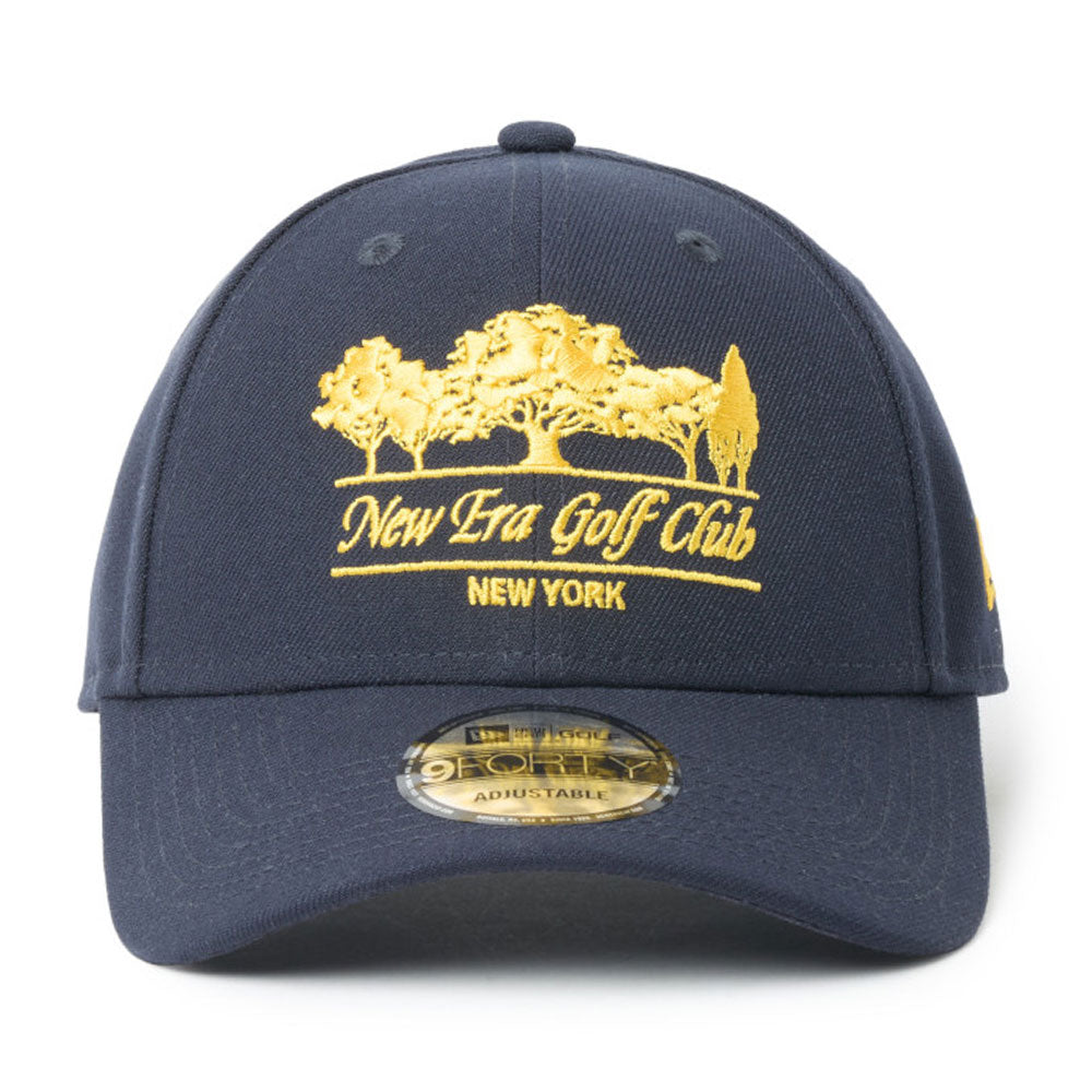 New Era Logo Golf Club Navy 9FORTY Velcro Strap Adjustable Cap