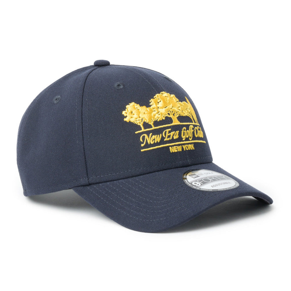 New Era Logo Golf Club Navy 9FORTY Velcro Strap Adjustable Cap