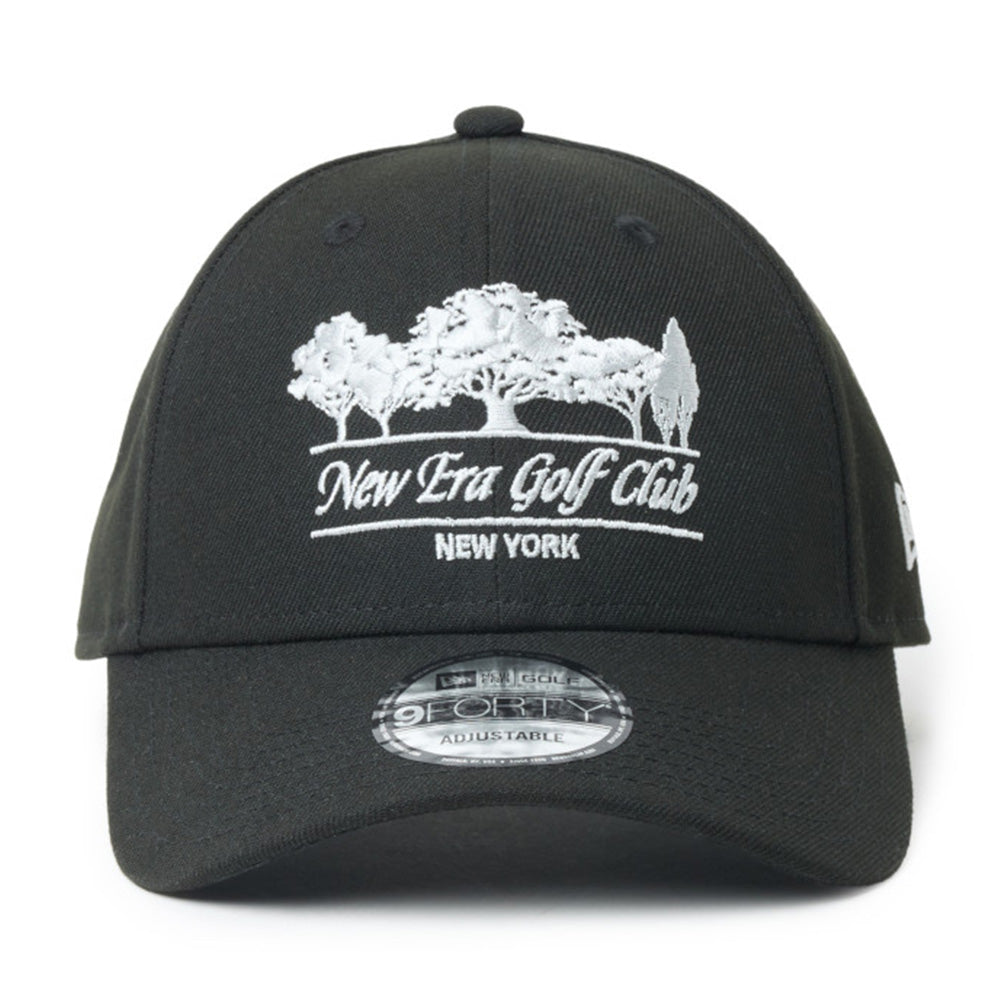 New Era Logo Golf Club Black 9FORTY Velcro Strap Adjustable Cap
