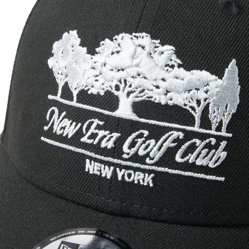 New Era Logo Golf Club Black 9FORTY Velcro Strap Adjustable Cap