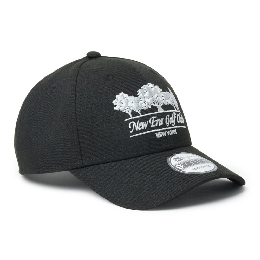 New Era Logo Golf Club Black 9FORTY Velcro Strap Adjustable Cap