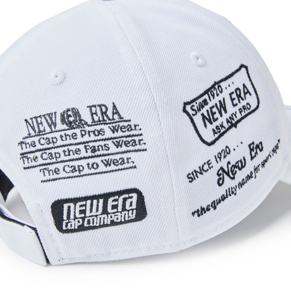 New Era Wordmark Golf NE Archive White 9FORTY Velcro Strap Adjustable Cap