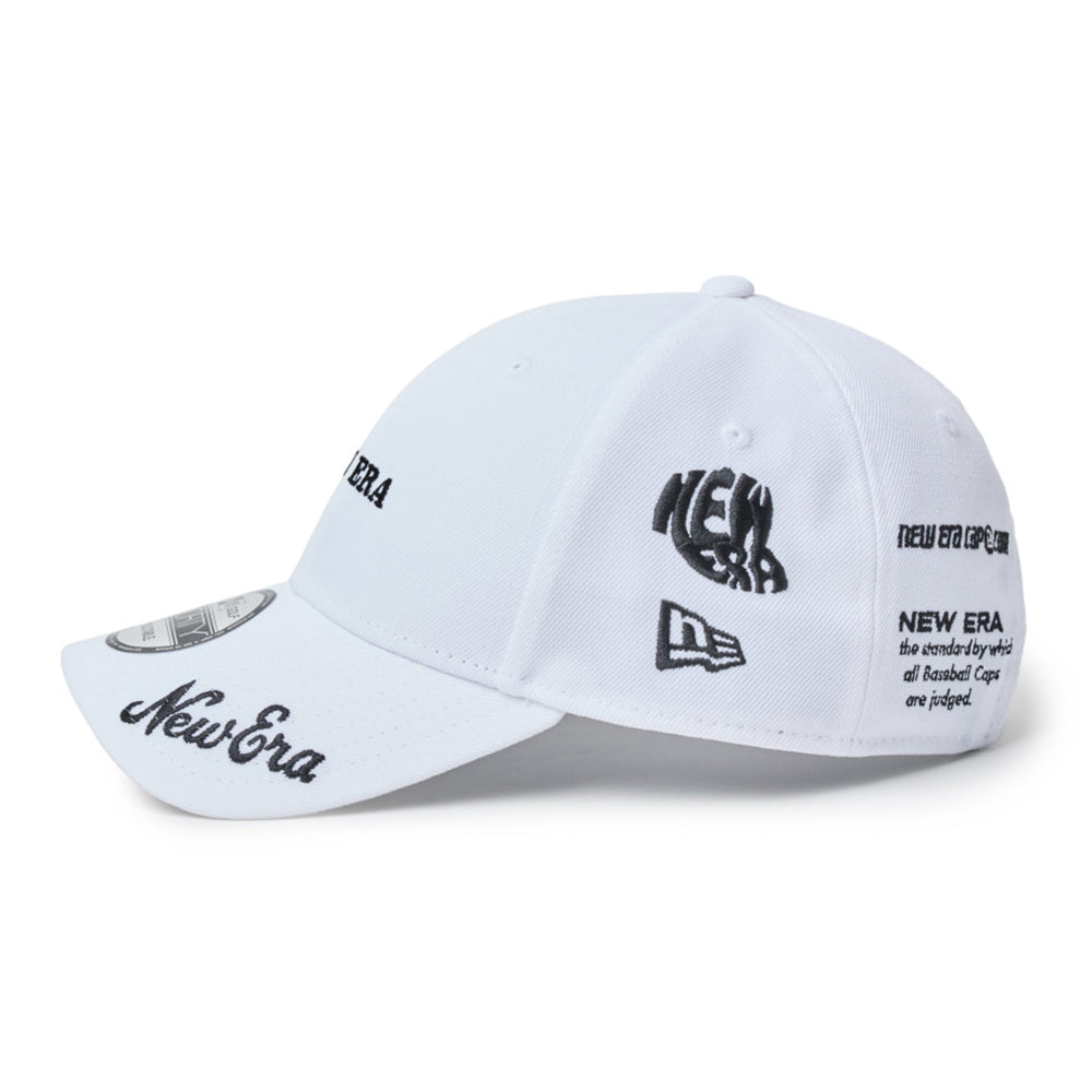 New Era Wordmark Golf NE Archive White 9FORTY Velcro Strap Adjustable Cap