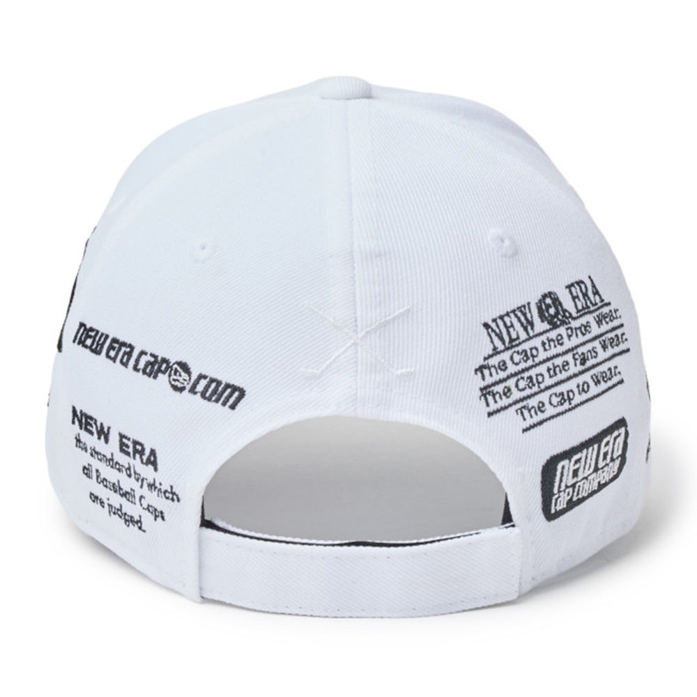 New Era Wordmark Golf NE Archive White 9FORTY Velcro Strap Adjustable Cap