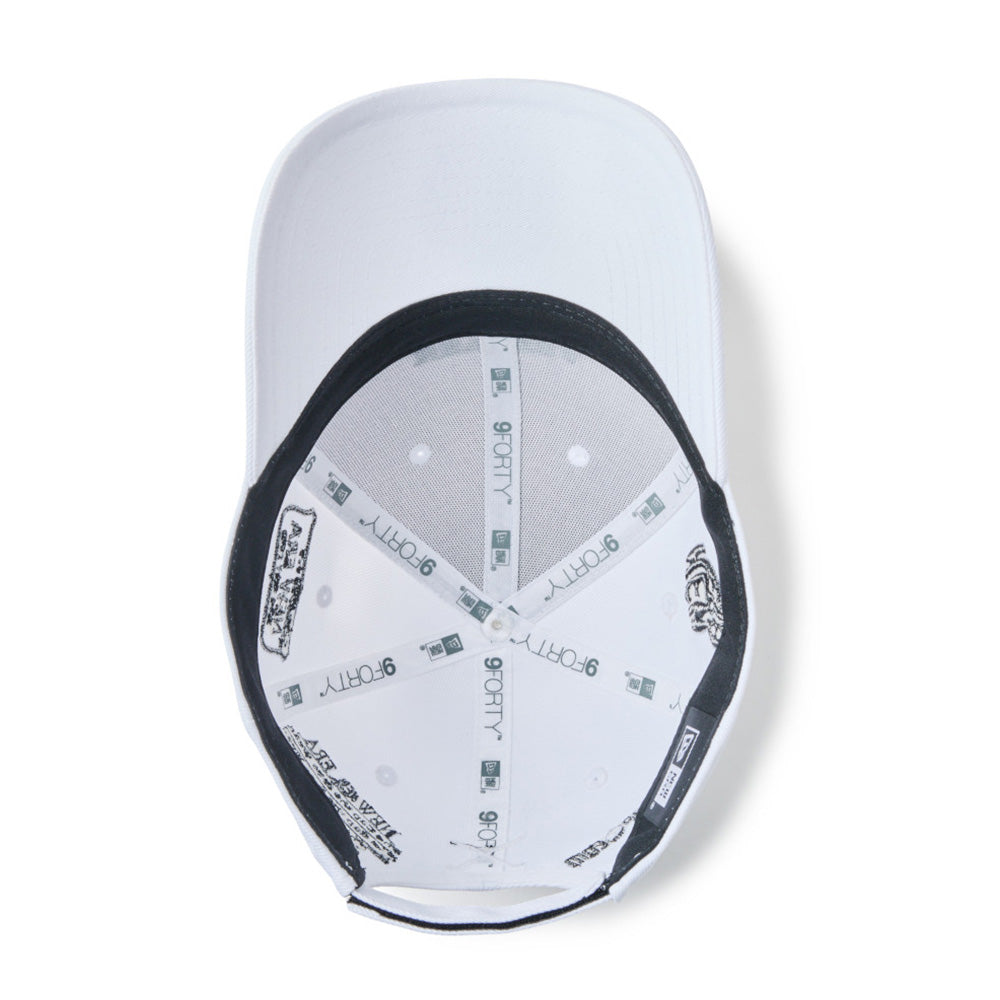 New Era Wordmark Golf NE Archive White 9FORTY Velcro Strap Adjustable Cap