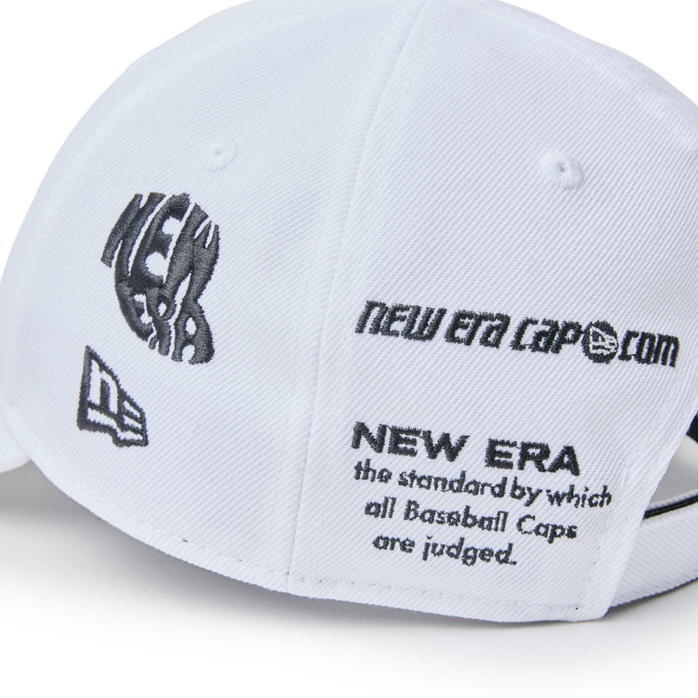 New Era Wordmark Golf NE Archive White 9FORTY Velcro Strap Adjustable Cap