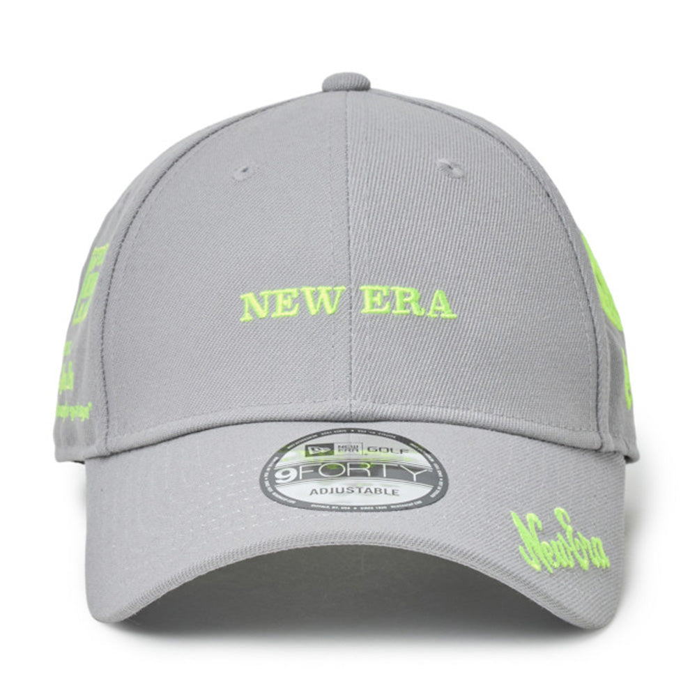 New Era Wordmark Golf NE Archive Grey 9FORTY Velcro Strap Adjustable Cap