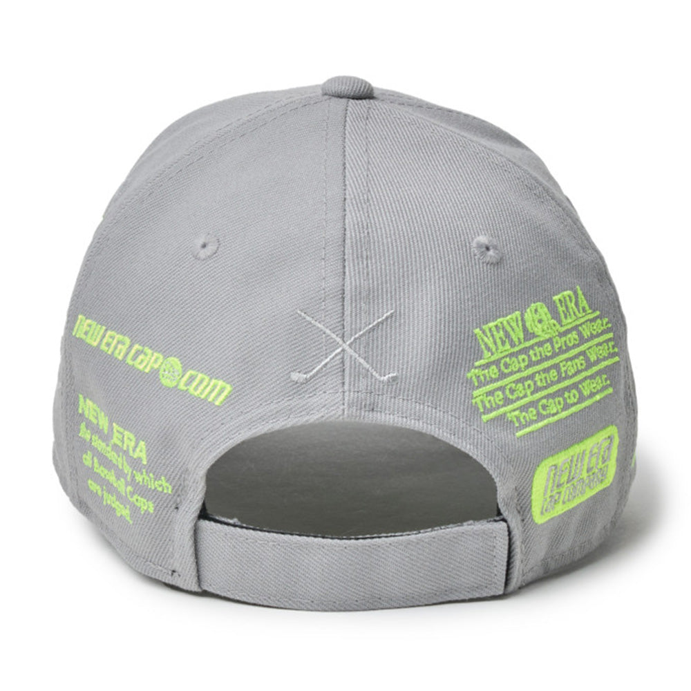 New Era Wordmark Golf NE Archive Grey 9FORTY Velcro Strap Adjustable Cap