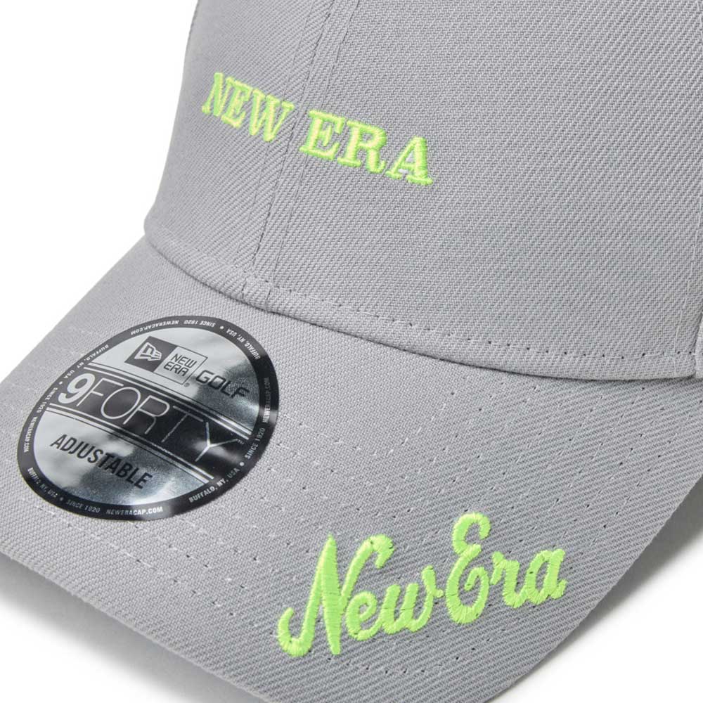 New Era Wordmark Golf NE Archive Grey 9FORTY Velcro Strap Adjustable Cap