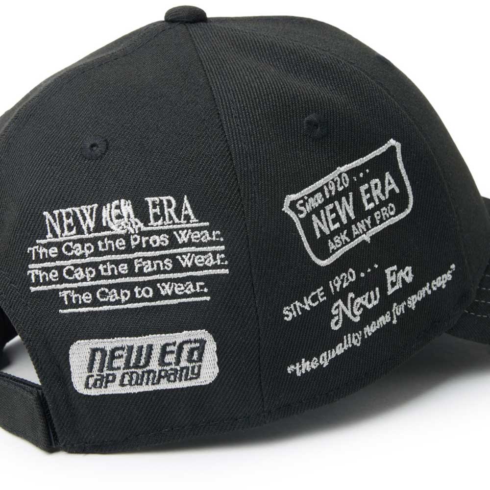 New Era Wordmark Golf NE Archive Black 9FORTY Velcro Strap Adjustable Cap