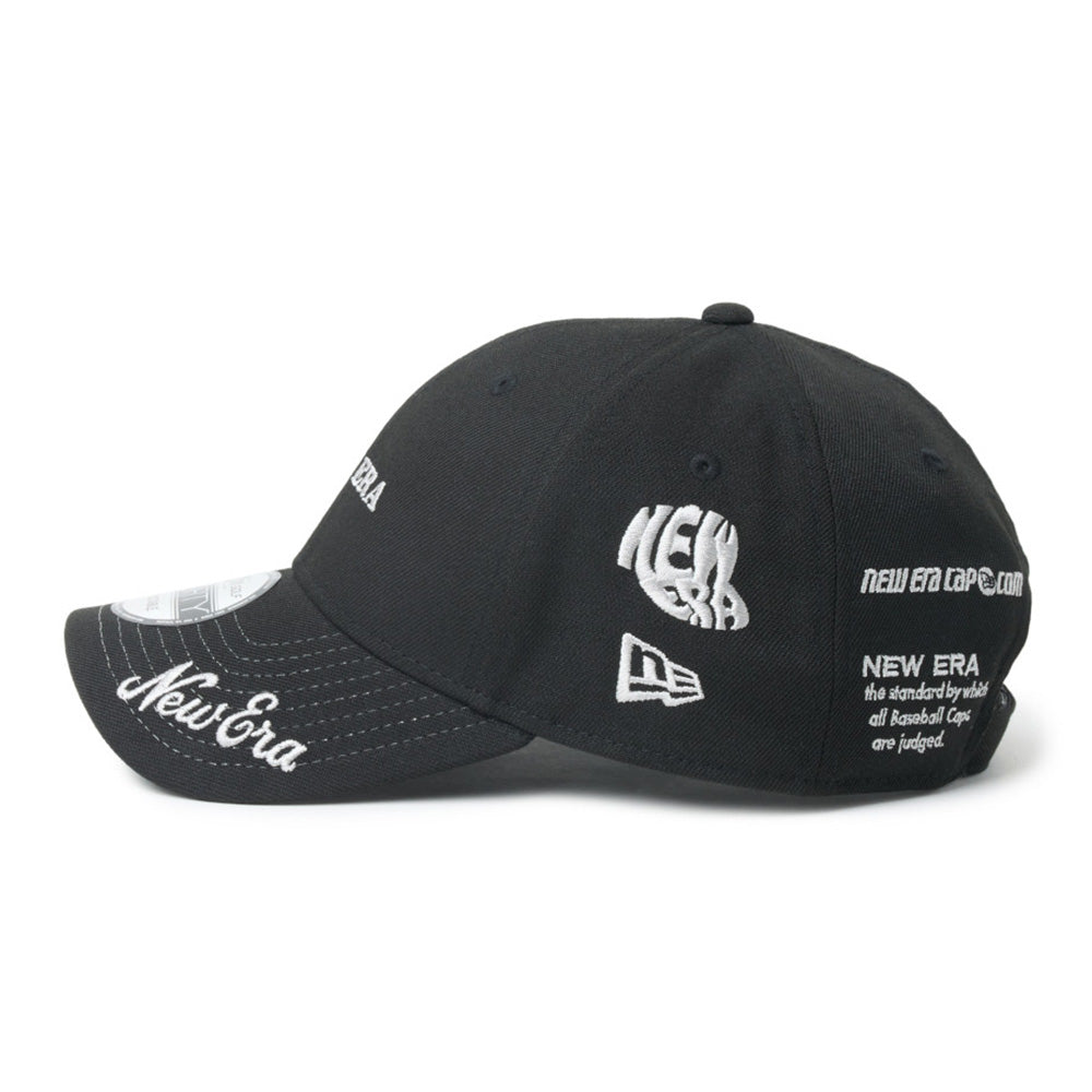 New Era Wordmark Golf NE Archive Black 9FORTY Velcro Strap Adjustable Cap
