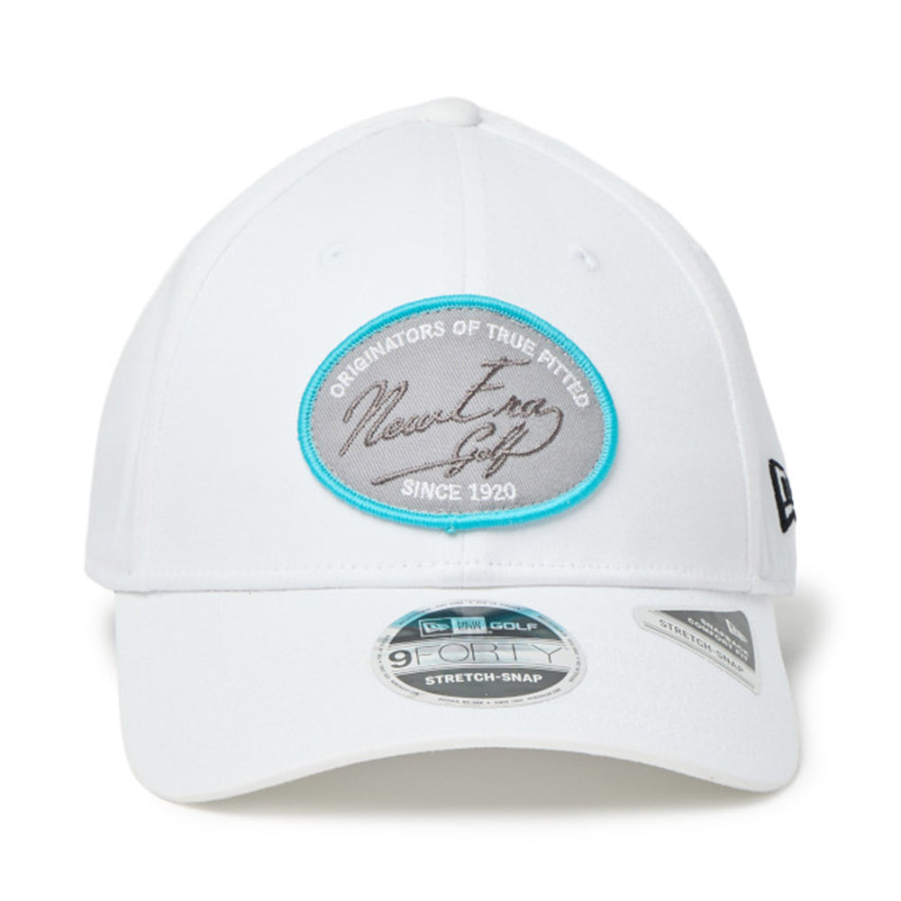 Script Oval Patch White Golf 9FORTY Stretch Snapback Cap