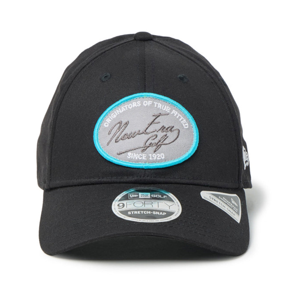 Script Oval Patch Black Golf 9FORTY Stretch Snapback Cap