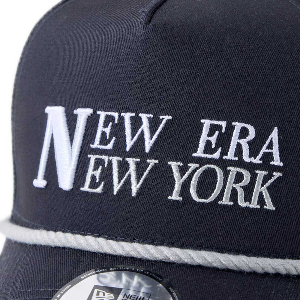 New Era Wordmark Golf Navy Rope 9FORTY A-Frame Trucker Adjustable Cap