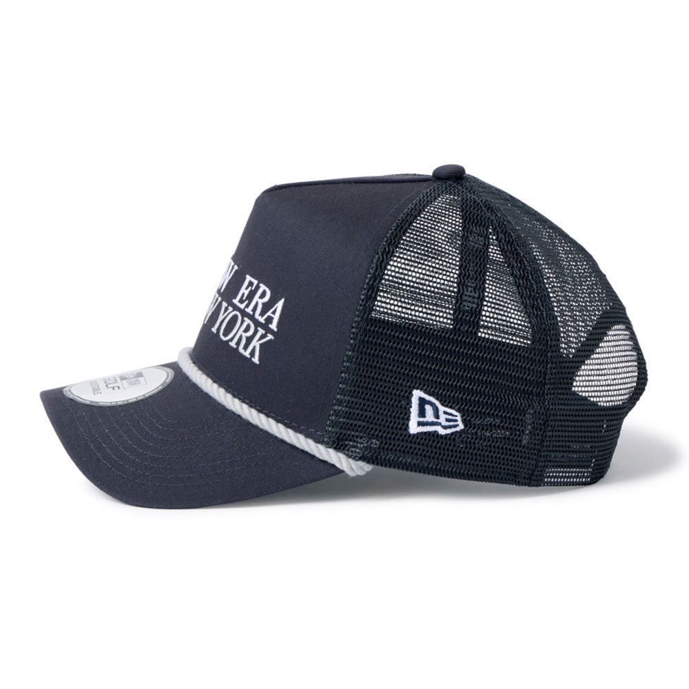 New Era Wordmark Golf Navy Rope 9FORTY A-Frame Trucker Adjustable Cap