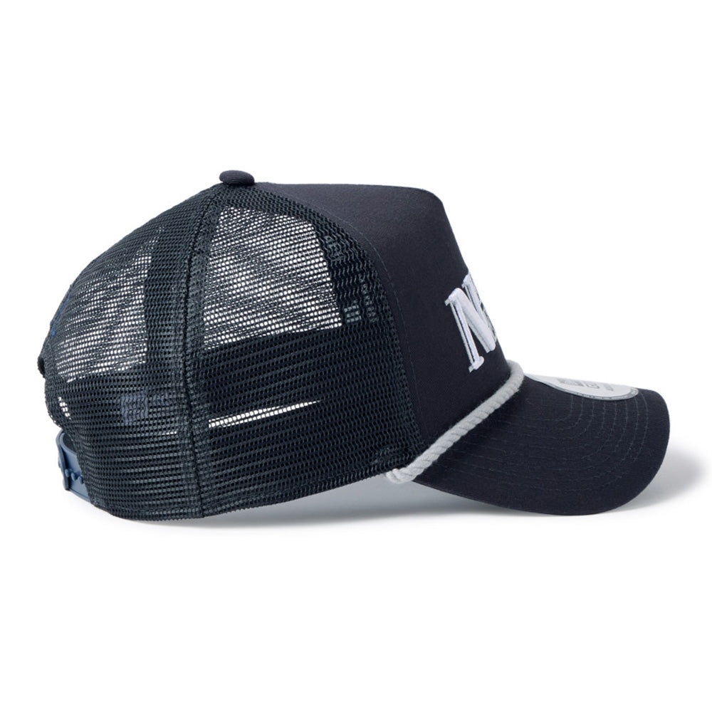 New Era Wordmark Golf Navy Rope 9FORTY A-Frame Trucker Adjustable Cap