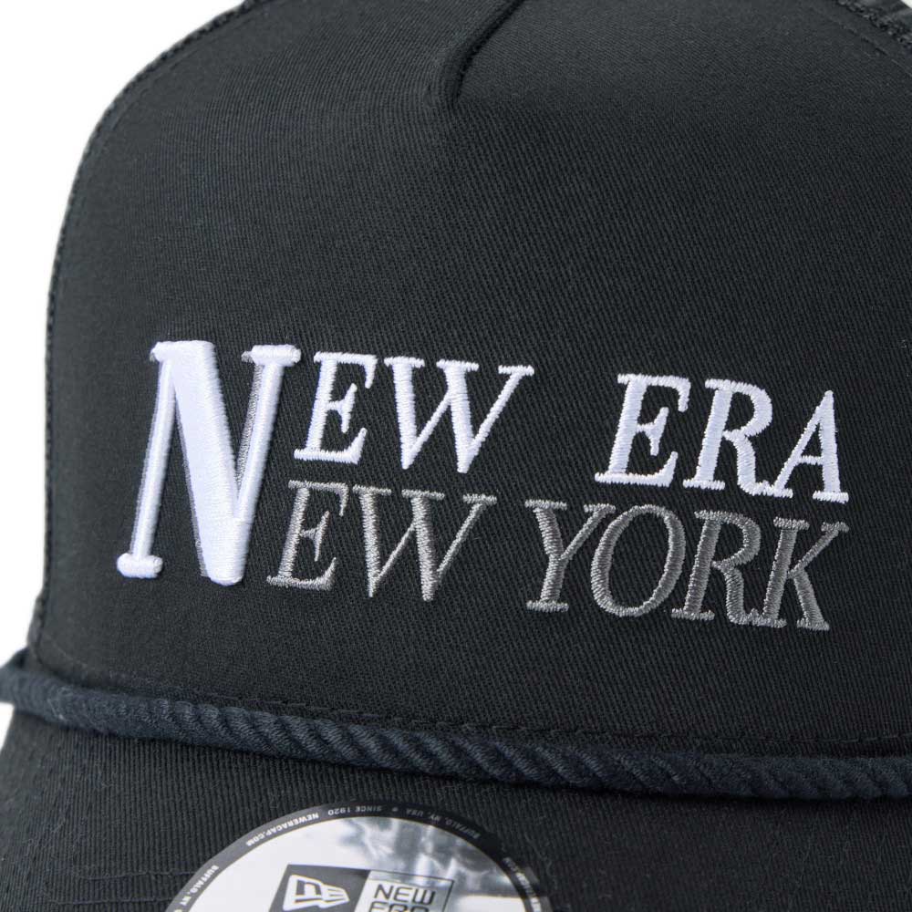 New Era Wordmark Golf Black Rope 9FORTY A-Frame Trucker Adjustable Cap