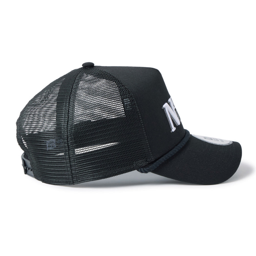New Era Wordmark Golf Black Rope 9FORTY A-Frame Trucker Adjustable Cap