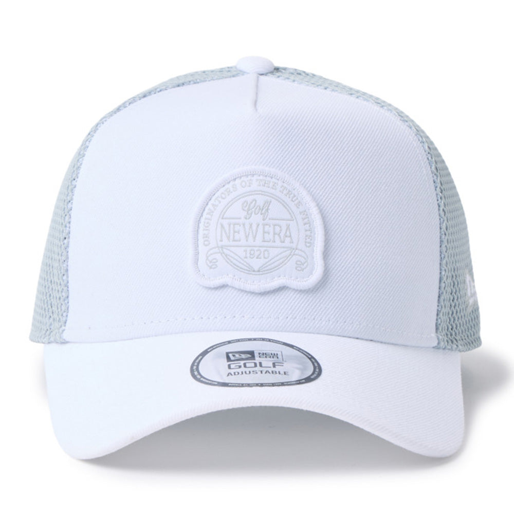 New Era Golf Double Mesh White Grey 9FORTY A-Frame Adjustable Cap