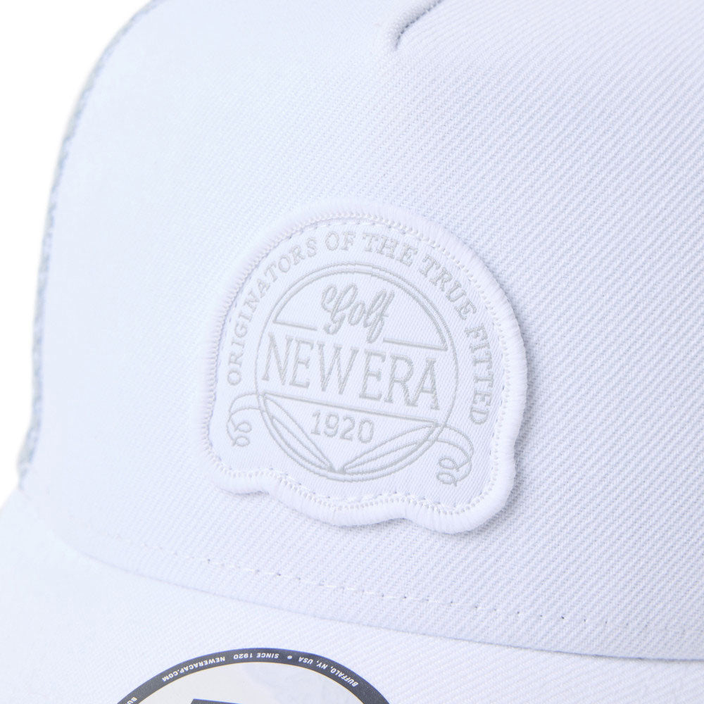 New Era Golf Double Mesh White Grey 9FORTY A-Frame Adjustable Cap