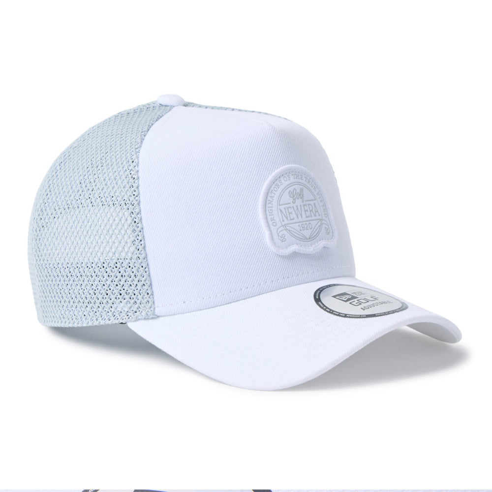 New Era Golf Double Mesh White Grey 9FORTY A-Frame Adjustable Cap