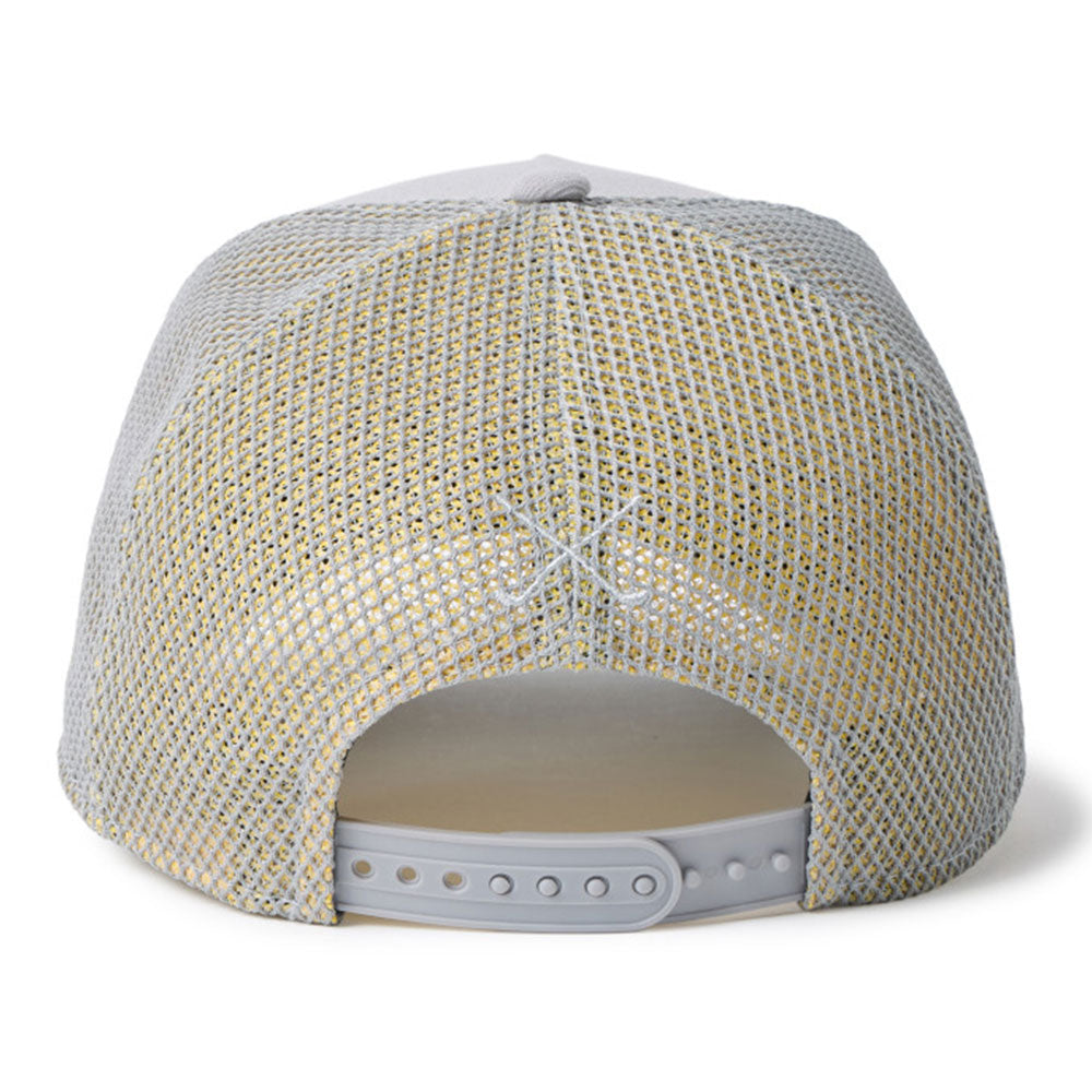 New Era Golf Double Mesh Yellow Grey 9FORTY A-Frame Trucker Snapback Cap