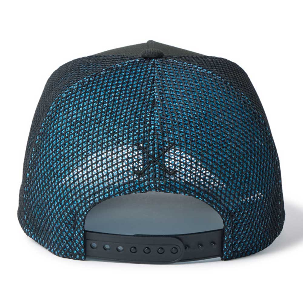 New Era Golf Double Mesh Black Teal 9FORTY A-Frame Trucker Snapback Cap