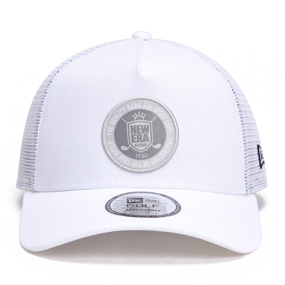 New Era Golf Circle Patch White 9FORTY A-Frame Snapback Cap