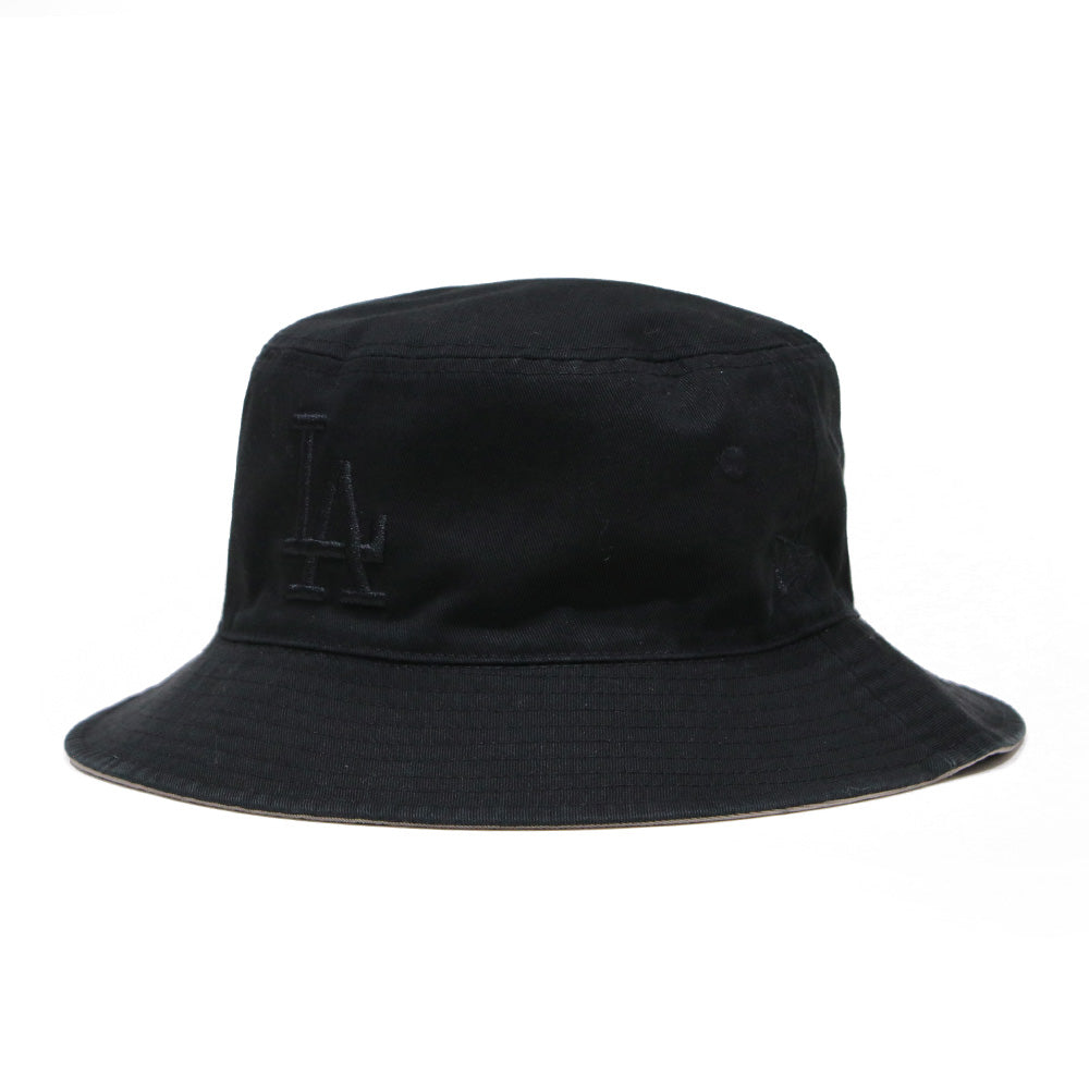 New Era Los Angeles Dodgers Reversible Black Pebble Bucket Hat