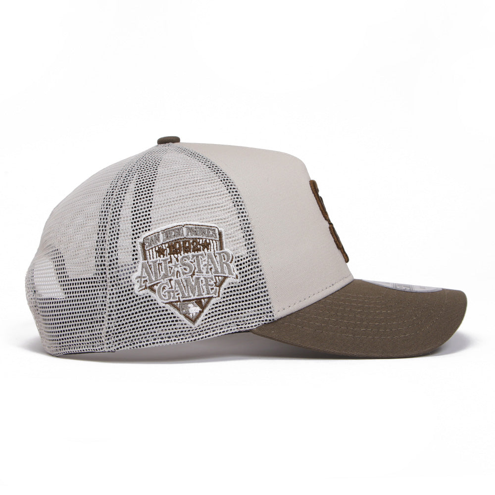 New Era San Diego Padres Side Patch Light Beige Brown 9FORTY A-Frame Adjustable Cap