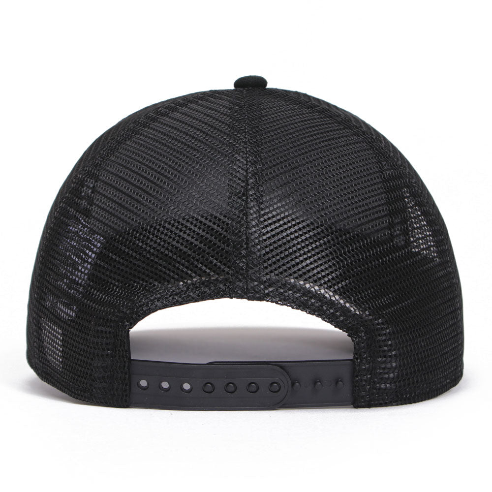 New Era Wordmark Logo Duck Canvas Black 9FORTY A-Frame Trucker Adjustable Cap