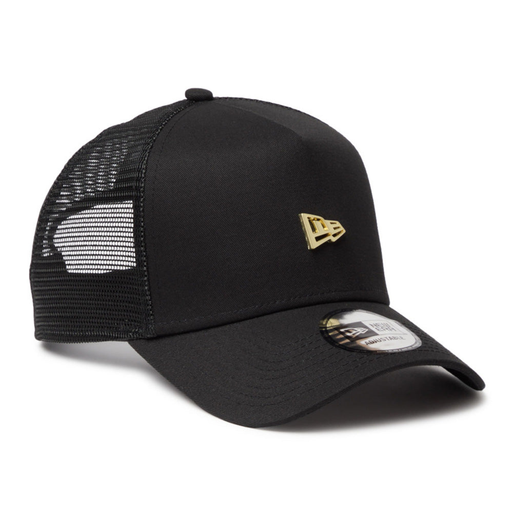 New Era Metal Flag Black 9FORTY A-Frame Trucker Adjustable Cap