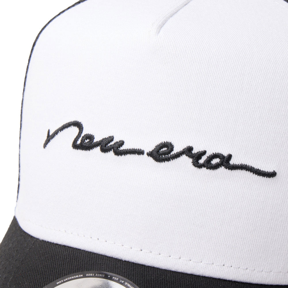 New Era Handwritten Logo White Black 9FORTY A-Frame Adjustable Cap