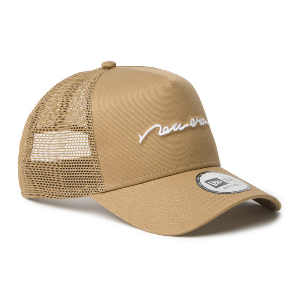 New Era Handwritten Logo Khaki 9FORTY A-Frame Adjustable Cap