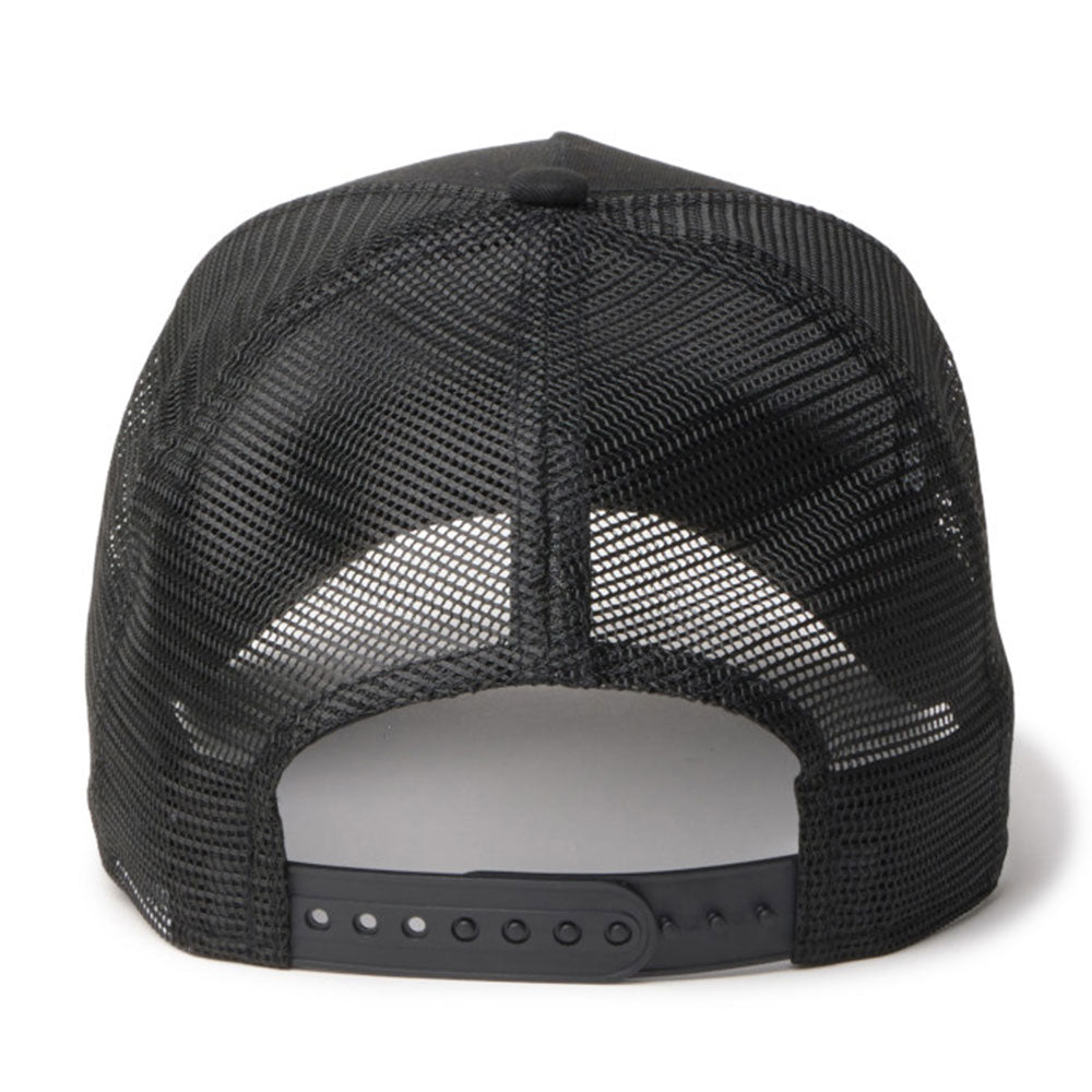 New Era Handwritten Logo Black 9FORTY A-Frame Trucker Adjustable Cap