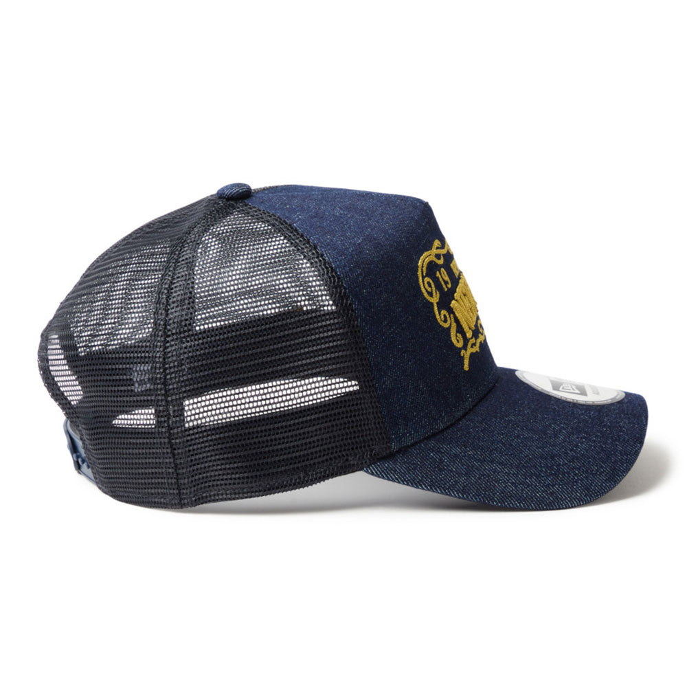 New Era Frame Logo Denim 9FORTY A-Frame Trucker Snapback Cap