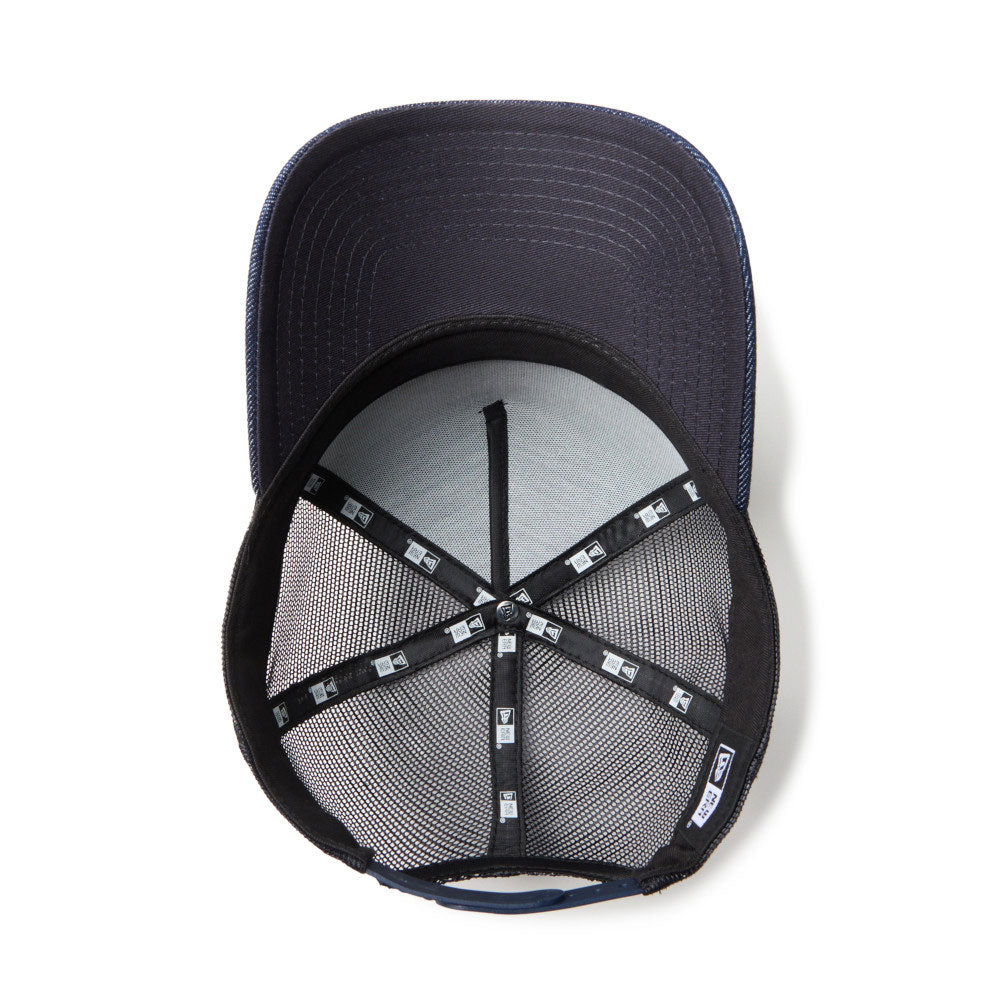 New Era Frame Logo Denim 9FORTY A-Frame Trucker Snapback Cap